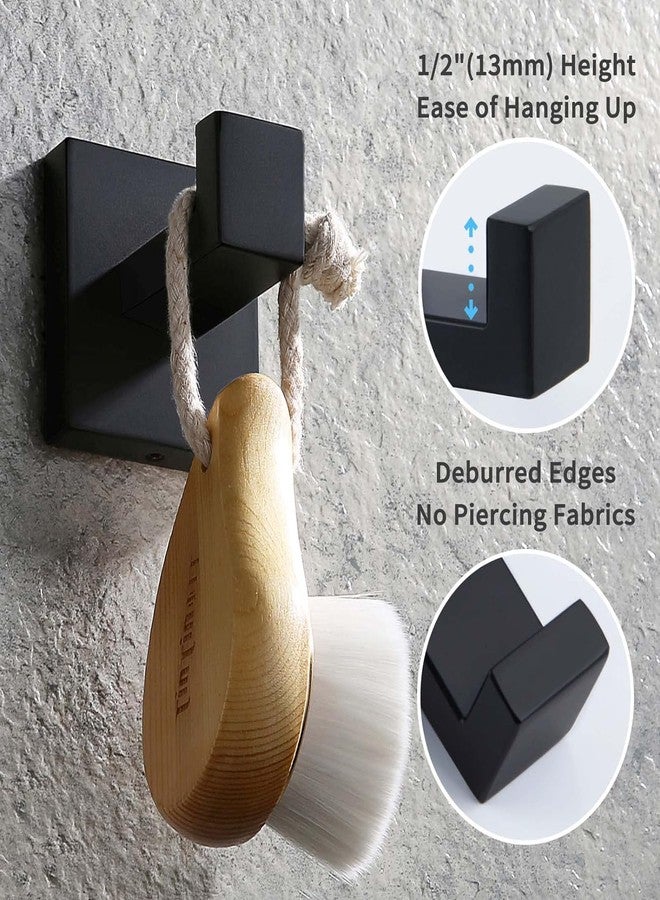 LUXIUR Wall Hooks for Hanging Strong 5kg, Cloth Hook Stand for Bathroom and Kitchen Accessories Items, SUS 304 Grade Stainless Steel Robe Hook, Door Hanger Hook, Bathroom Accessories, Black, Pack of 2 - Image 4